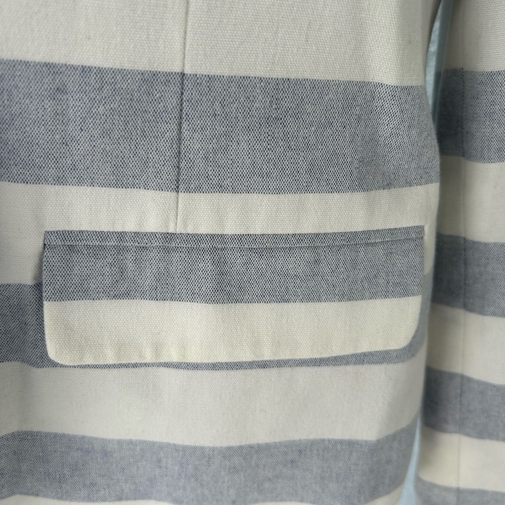 Merona 100% Cotton Striped Business Work Office One Button Blazer NWOT Size 14 - Picture 4 of 9